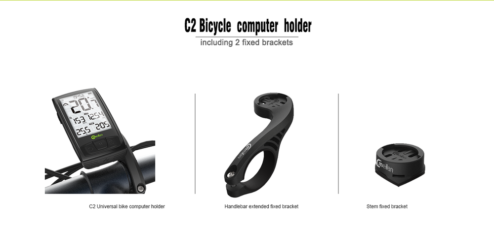 Meilan C2 Universal Bike Computer Handlebar and Stem Mount Set