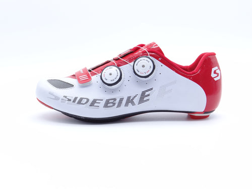 SideBike Pro Road Bike Cycling Men's shoe with carbon sole in Red/White