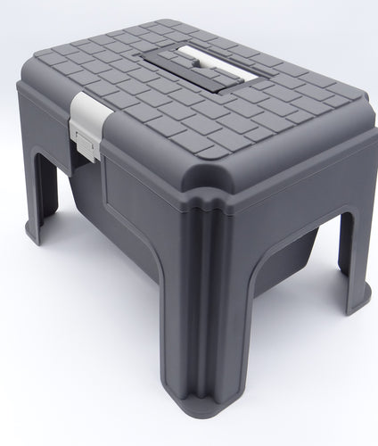 Grey Step Stool Grooming Caddy Set