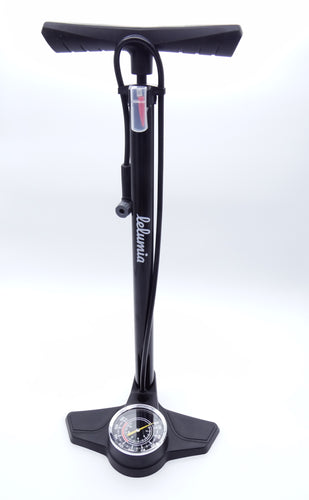 Strike Bicycle Floor Pump, 160 PSI, Presta and Schrader Smart Valve, Oversize Gauge, Steel Tube
