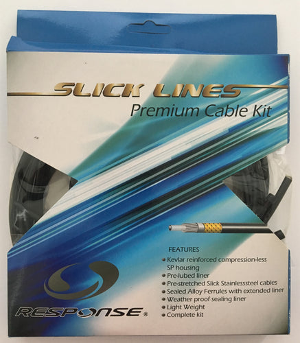 RESPONSE Slick Lines Premium Gear Shifter Cable 2 pcs Set - Slick Stainless Steel PTFE Coated Cable with 2.5 Meter Kevlar Reinforced Outer Housing - Black