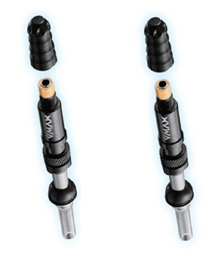 QiK VMAX Ultra-High Volume Presta Tubeless Valve Stems - Road, MTB, Convertor Valve, Sealant Injector Kit